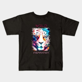 Tiger Wild Nature Animal Colors Art Painting Kids T-Shirt